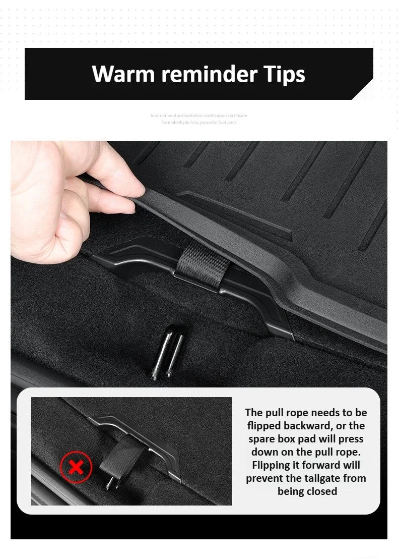 Tesla Model Y Launch/Juniper 2025 ABS Trunk Lid Handle Spare Box Cover Plate Handle Auxiliary Puller Car Accessories 2PCS