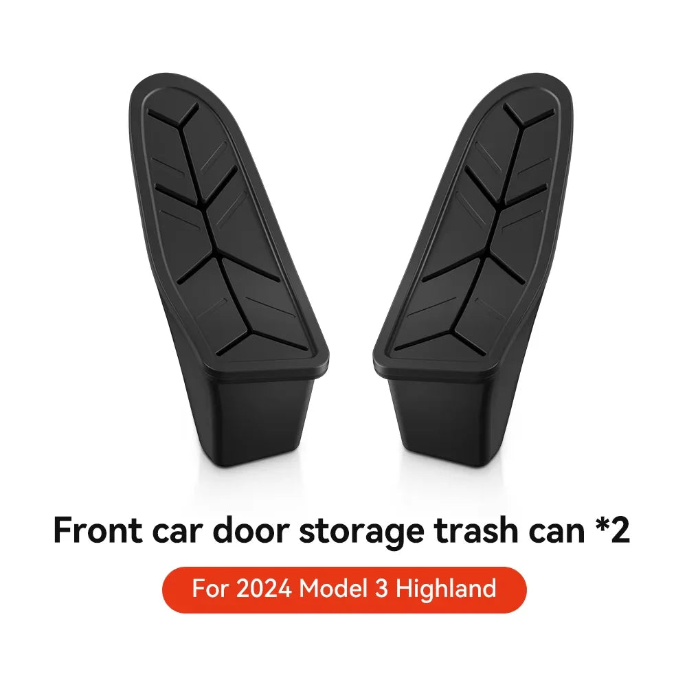 Front Door Storage Trash Can for Tesla Model Y Juniper 2025 Car Door Storage Box Multi Functional Storage Box Car Accessories