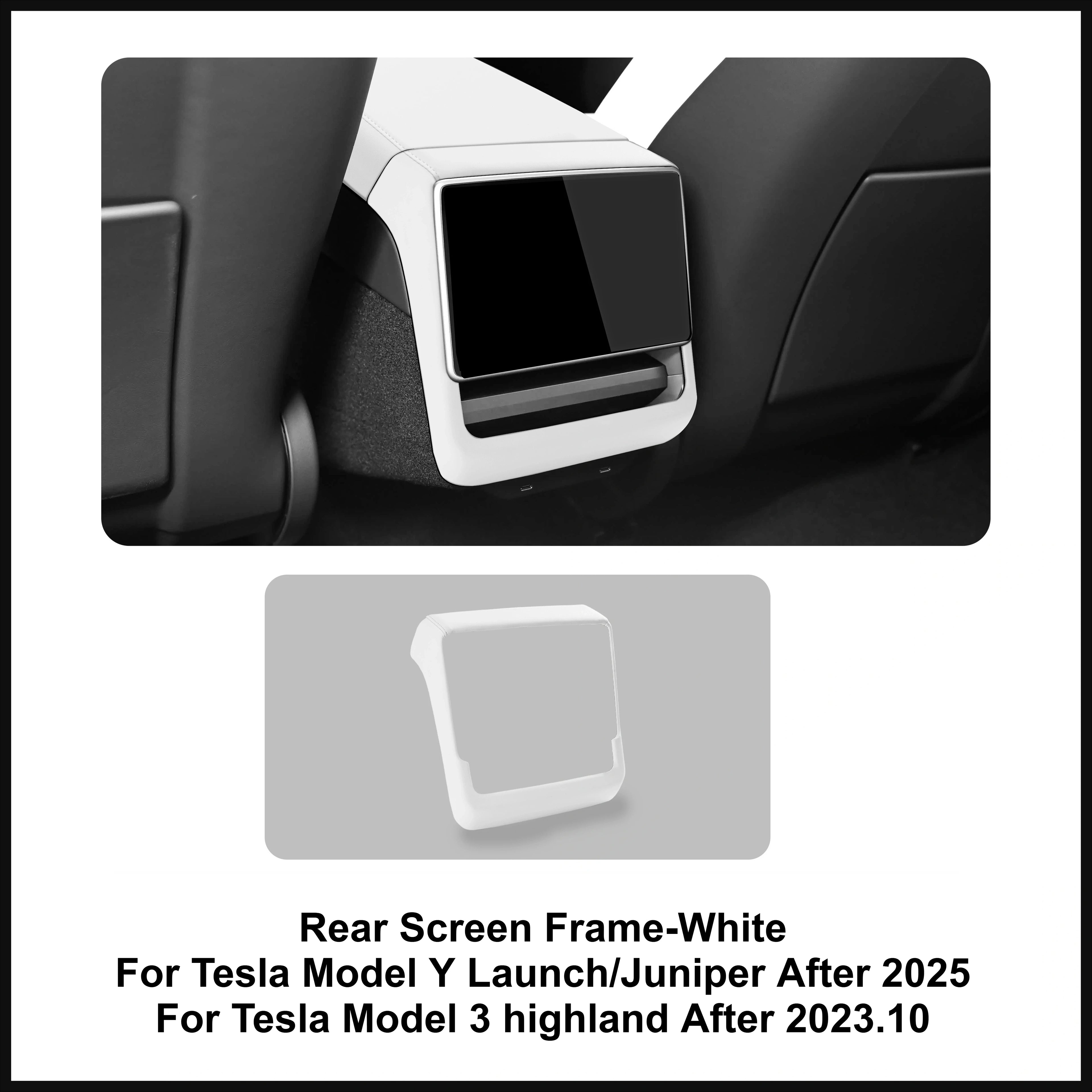 Tesla Model 3 Model Y Juniper 2025 Up Rear Screen Frame Armrest Box Cover Pad Ventilation Mask Protector Cover Accessories
