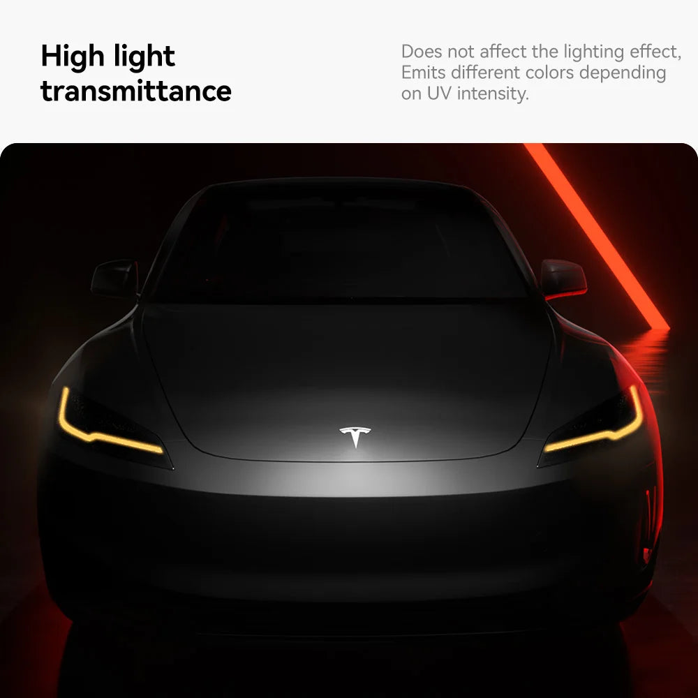Tesla Model 3 Highland Smoked TPU Headlight Protection Film (2024+)