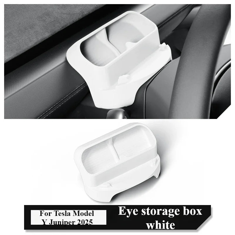 Tesla Model Y Launch 2025 Silicone Car Glasses Storage Box Car Mounted Sunglasses Organizer Storage Tray Interior Accessory