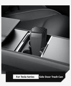 Center Storage Box Organizer Case for Tesla Model 3/Y/X/S Juniper Series Side Door Trash Can Garbage Can Trash Bin with Cover