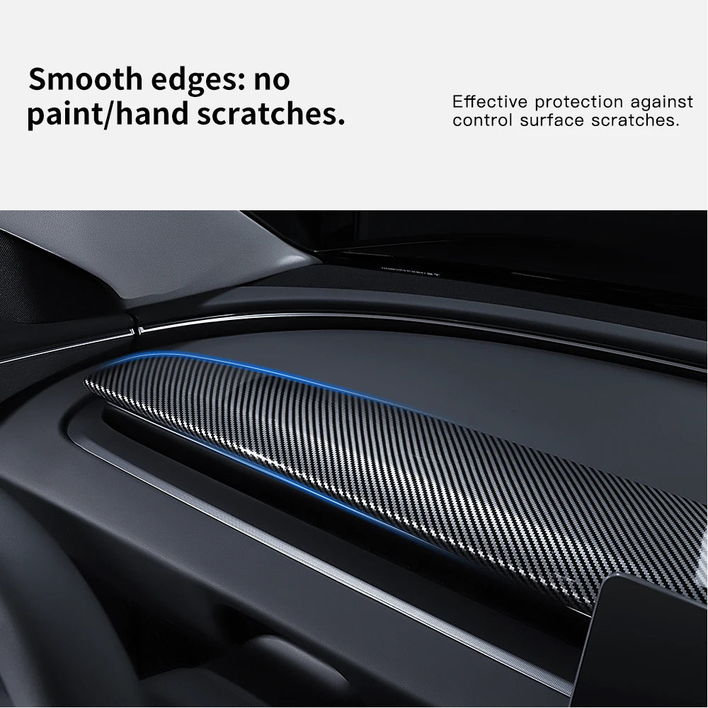 Tesla Model 3 Highland Model Y Dashboard Trim Carbon Fiber Cover Strip