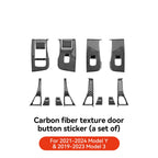 Tesla Model 3 Y Carbon Fiber Interior Door Button & Window Switch Trim