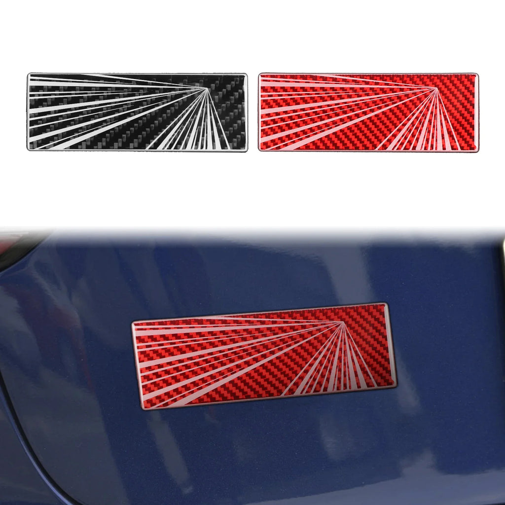Vehicle Label Badge for Tesla Model 3/Y/S/X Juniper Tail Mark High Performance Creative Decor Real Carbon Epoxy Resin Sticker