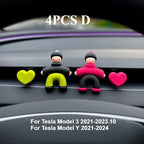 Lovely People Shaped Clips for Tesla Model3/Y Women's Air Outlet Perfume Clip Auto Air Freshener Clip Scent Aroma Accessories