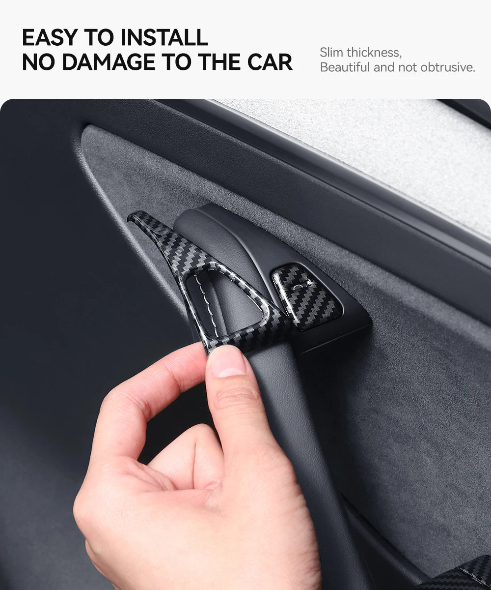 Tesla Model 3 Y Carbon Fiber Interior Door Button & Window Switch Trim