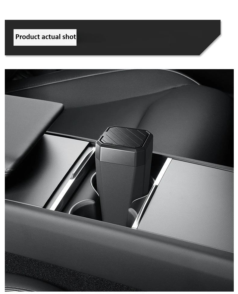 Center Storage Box Organizer Case for Tesla Model 3/Y/X/S Juniper Series Side Door Trash Can Garbage Can Trash Bin with Cover