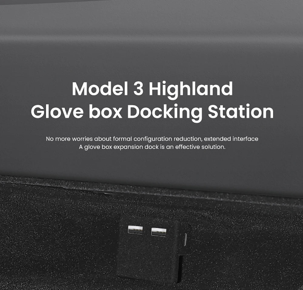 Tesla Model 3 Highland Model Y Juniper Glove Box Organizer Drawer