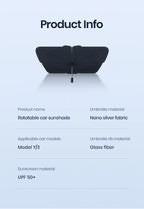 Tesla Model 3 Y Windshield Sunshade 360° Rotatable UV Ray Protector