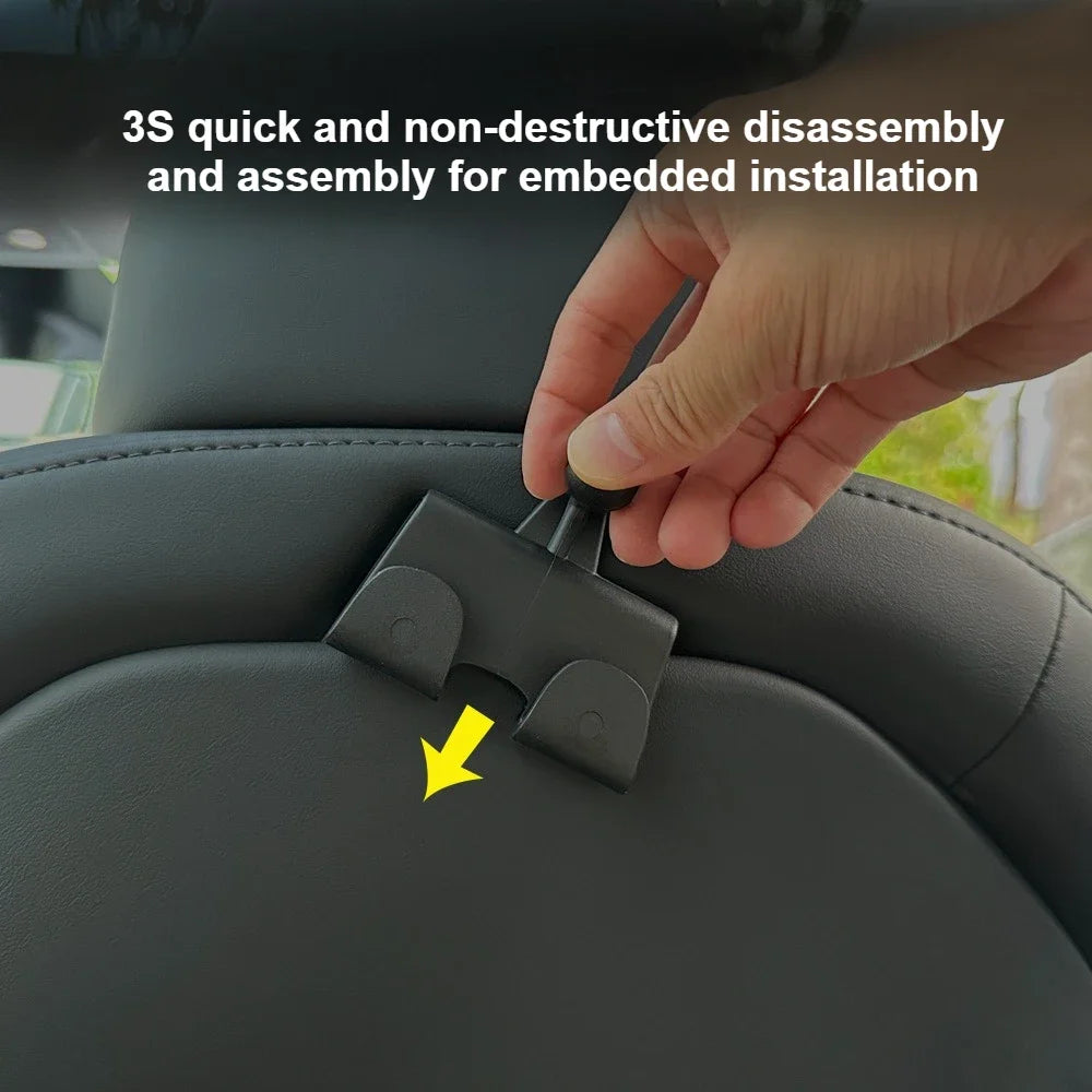 Back Seat Phone Mount Hook for Tesla Model 3 Y Juniper 2025+ Headrest Tablet Holder 360° Stand Organizer Hooks Car Accessories
