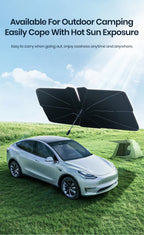 Tesla Model 3 Y Windshield Sunshade 360° Rotatable UV Ray Protector