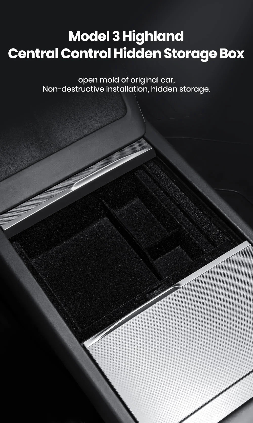 Tesla Model 3 Highland & Y Juniper Hidden Center Console Organizer