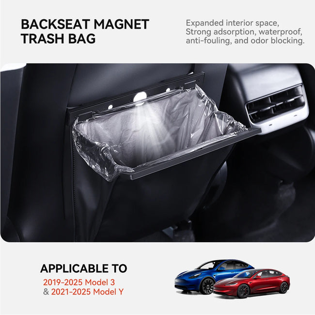 Tesla Model 3 Y Highland Rear Seat Back Trash Can Storage Bag Main Image