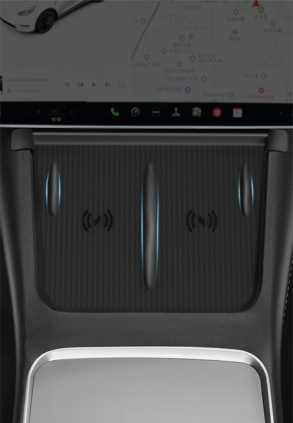 Tesla Model 3/Y (2021-2026) Silicone Wireless Charging Pad