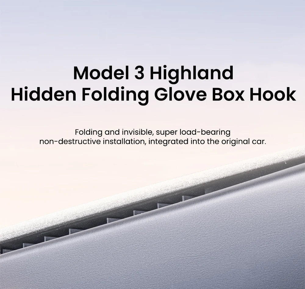 Hidden Glove Box Hook for Tesla Model 3 Highland Juniper & Model Y
