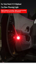 Tesla Model 3/Y/3 Highland Car Door Warning Light Auto Opening Door Anti-collision Sensor Strobe Flashing Alarm Signal Light