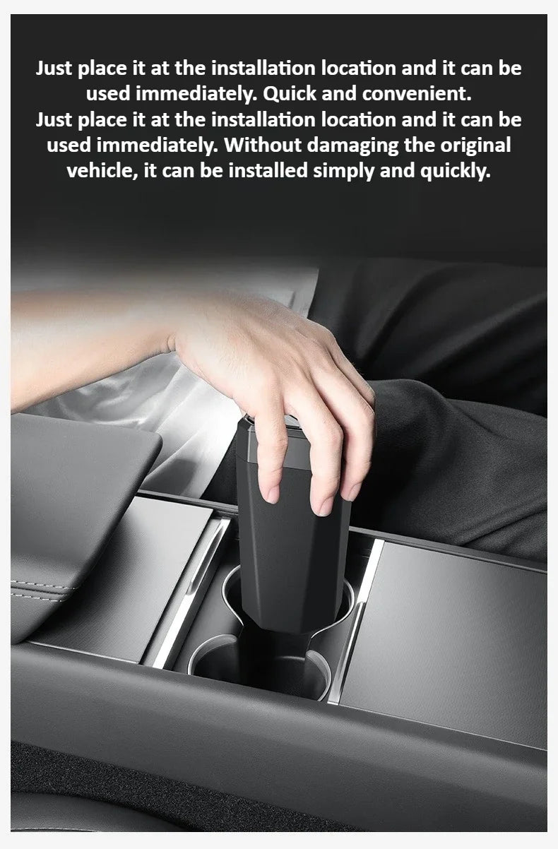 Center Storage Box Organizer Case for Tesla Model 3/Y/X/S Juniper Series Side Door Trash Can Garbage Can Trash Bin with Cover