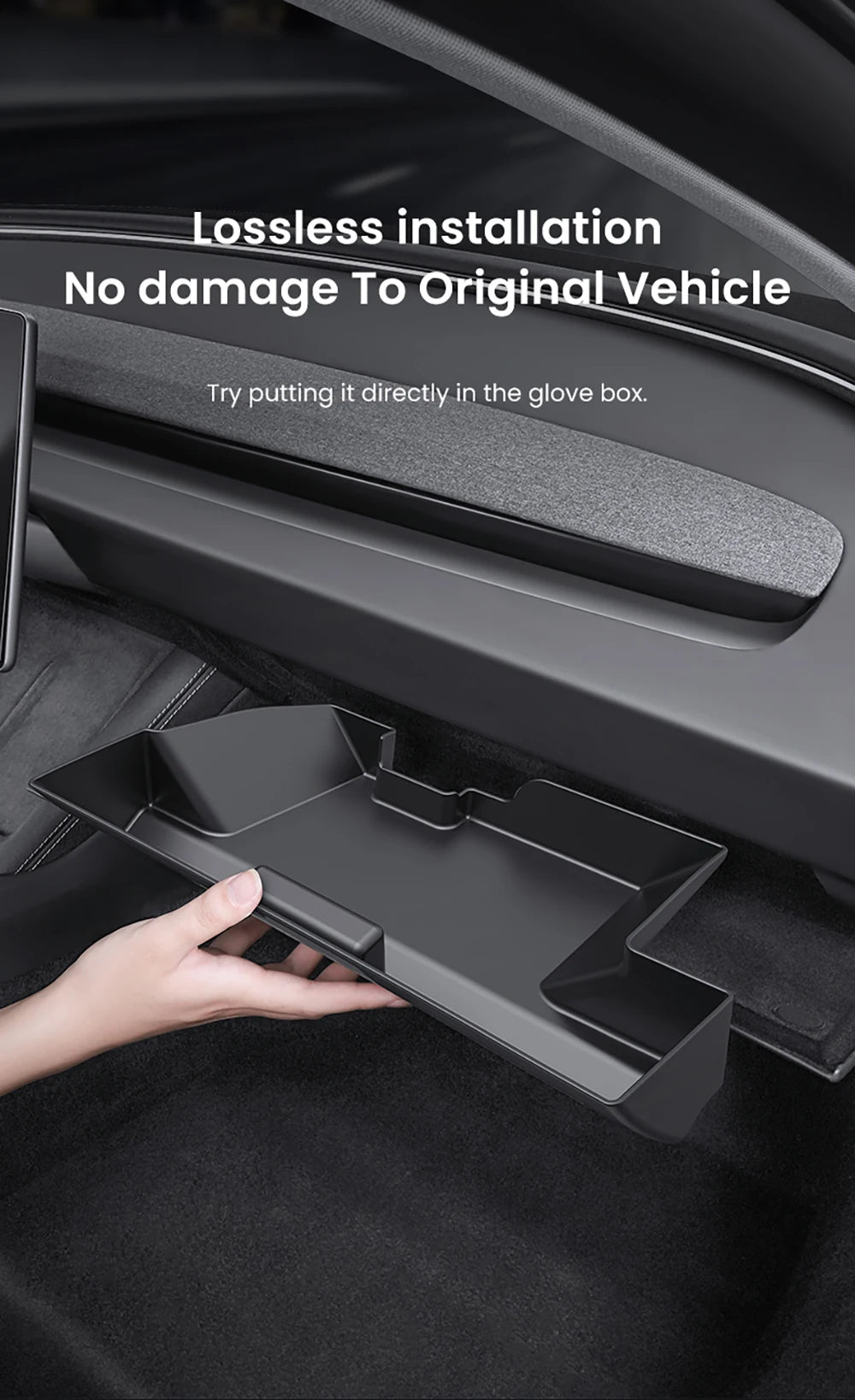 Tesla Model 3 Highland Model Y Juniper Glove Box Organizer Drawer