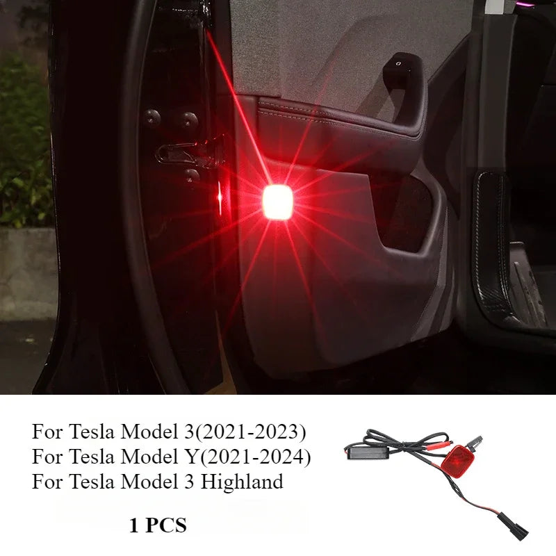 Tesla Model 3/Y/3 Highland Car Door Warning Light Auto Opening Door Anti-collision Sensor Strobe Flashing Alarm Signal Light