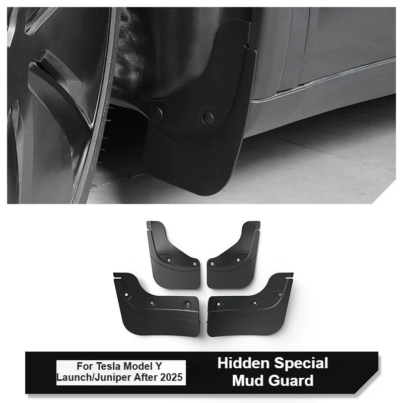 Hidden Special Mud Guard Fender for Tesla Model Y/3/3+ Highland 2025 Front and Rear Wheel Sand Shield Modification Accessories
