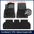Floor Mats for Tesla Model Y Model 3 Double Layer 3D TPE Menis Carpet Velvet Waterproof Washable Two Layers Car Floor Pads 6PCS