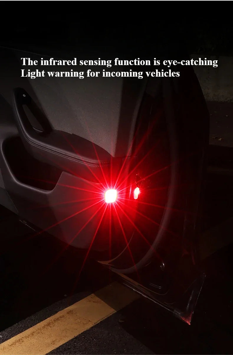Tesla Model 3/Y/3 Highland Car Door Warning Light Auto Opening Door Anti-collision Sensor Strobe Flashing Alarm Signal Light