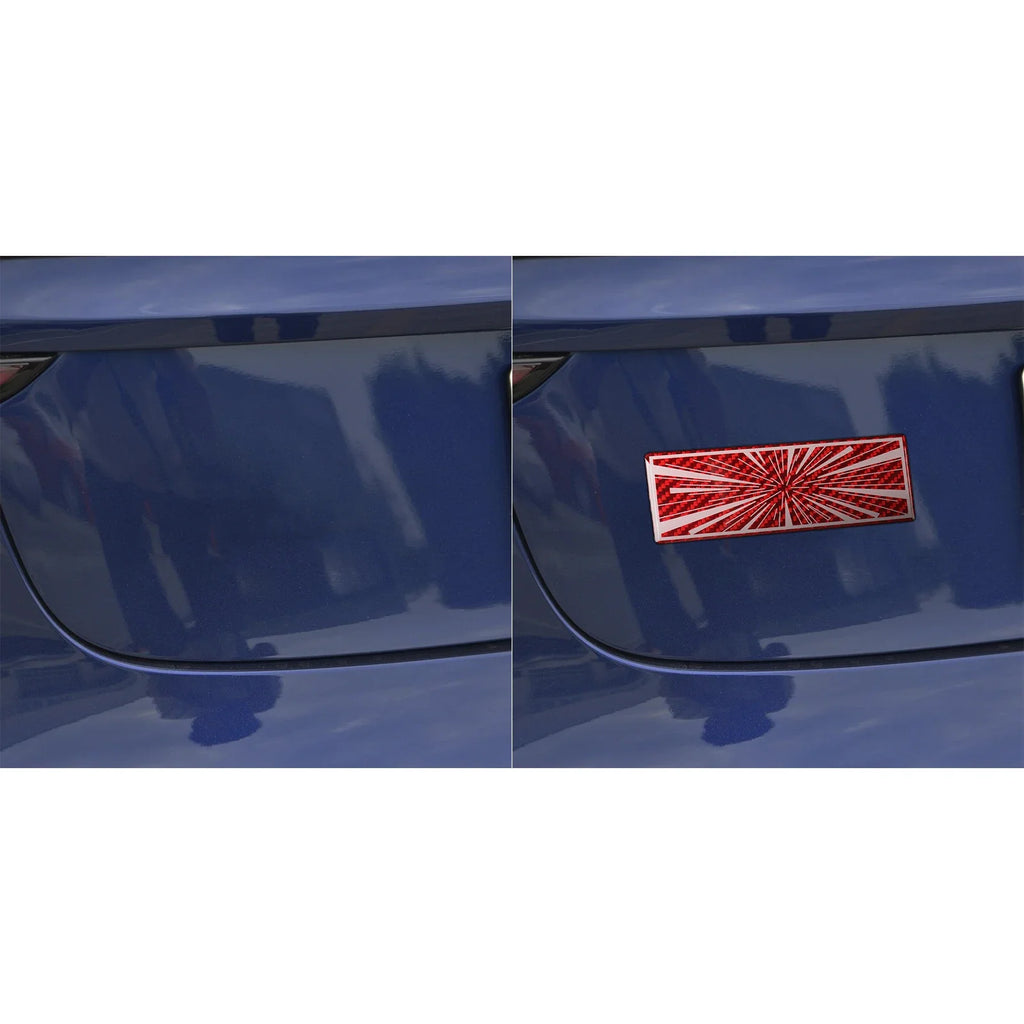 Vehicle Label Badge for Tesla Model 3/Y/S/X Juniper Tail Mark High Performance Creative Decor Real Carbon Epoxy Resin Sticker