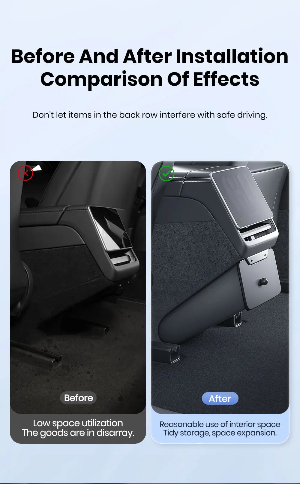 Tesla Model 3 Y Highland Rear Seat Trash Can Magnetic Storage Box Bin