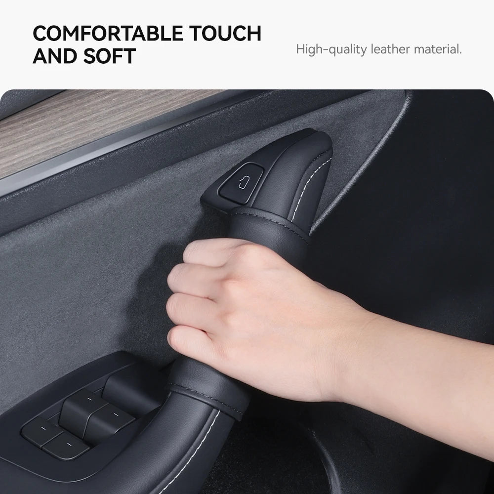 Tesla Model 3 Y Nappa Leather Interior Door Handle Protector 2021-2026