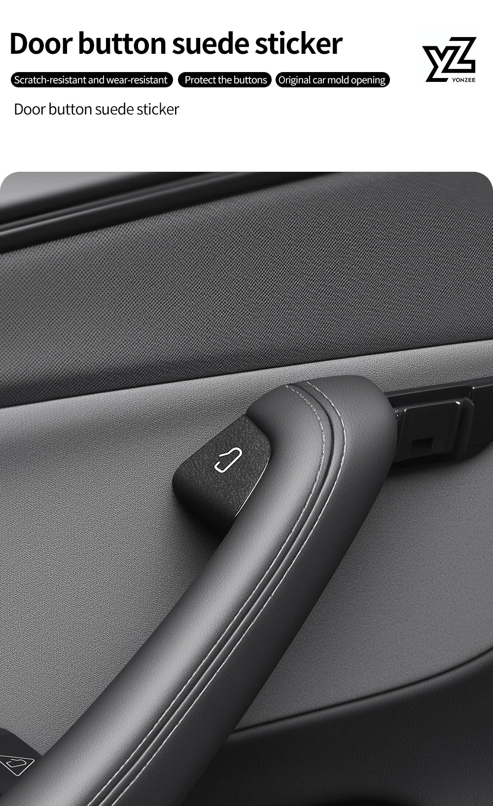 Tesarca Suede Door Button Cover for Tesla Model 3 Y Highland Juniper