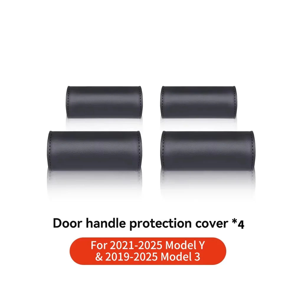 Tesla Model 3 Y Nappa Leather Interior Door Handle Protector 2021-2026