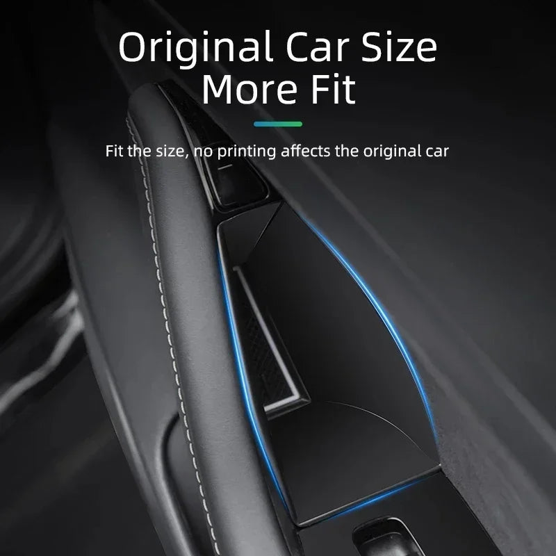 Door Handle Side Storage for Tesla Model 3 Y 2019-2023 Auto Armrest Box Tray Organizer Container Hidden Holder Car Accessories