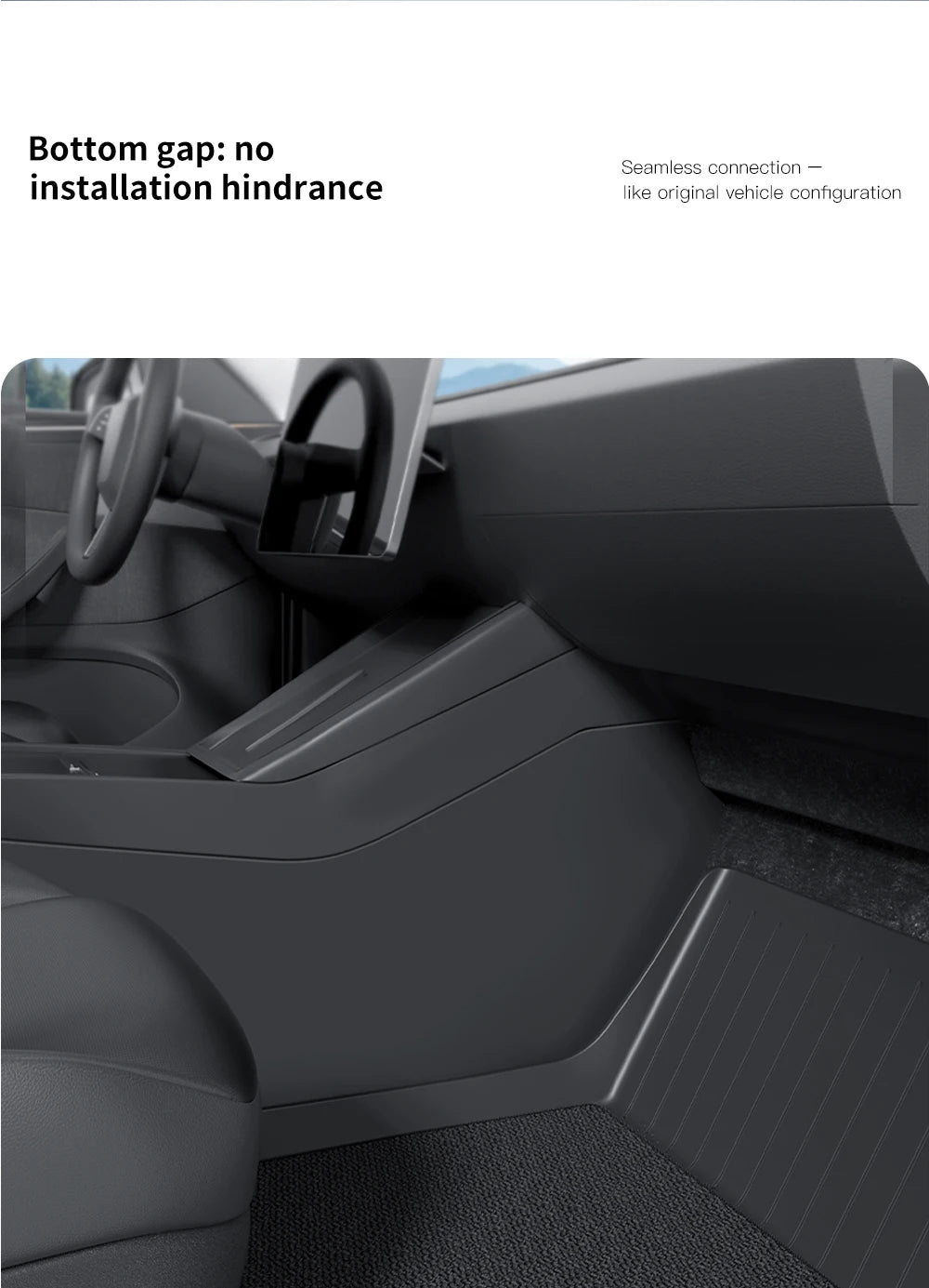 Tesla Model 3/Y TPE Center Console Side Anti-Kick Pads (2021-2026)