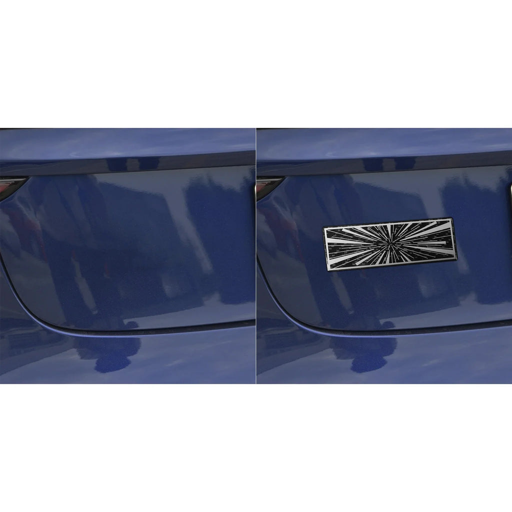 Vehicle Label Badge for Tesla Model 3/Y/S/X Juniper Tail Mark High Performance Creative Decor Real Carbon Epoxy Resin Sticker