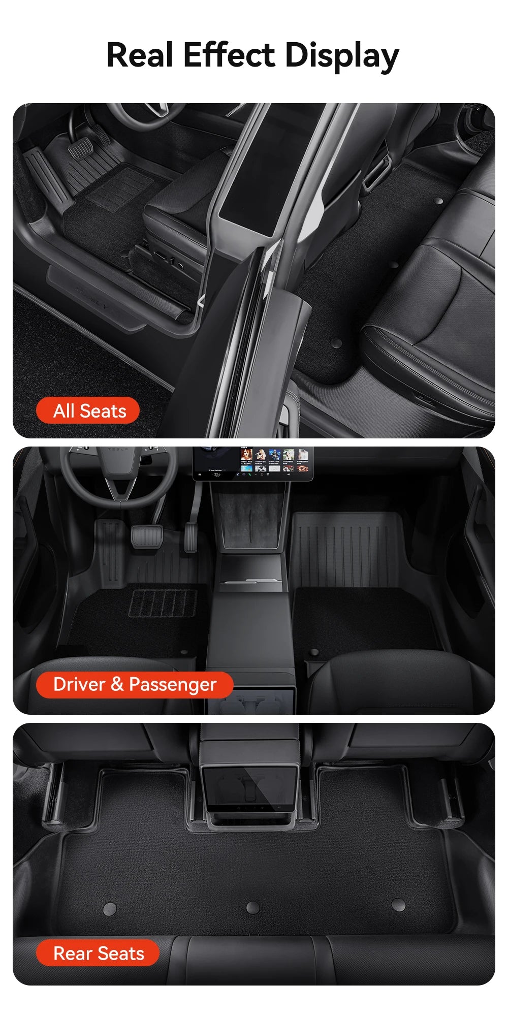 Tesla Model Y Juniper 2026 TPE Floor Mats with Door Sill Protection