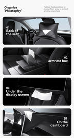 Tesla Model 3 Y Hanging Leather Tissue Box Armrest Holder Bag