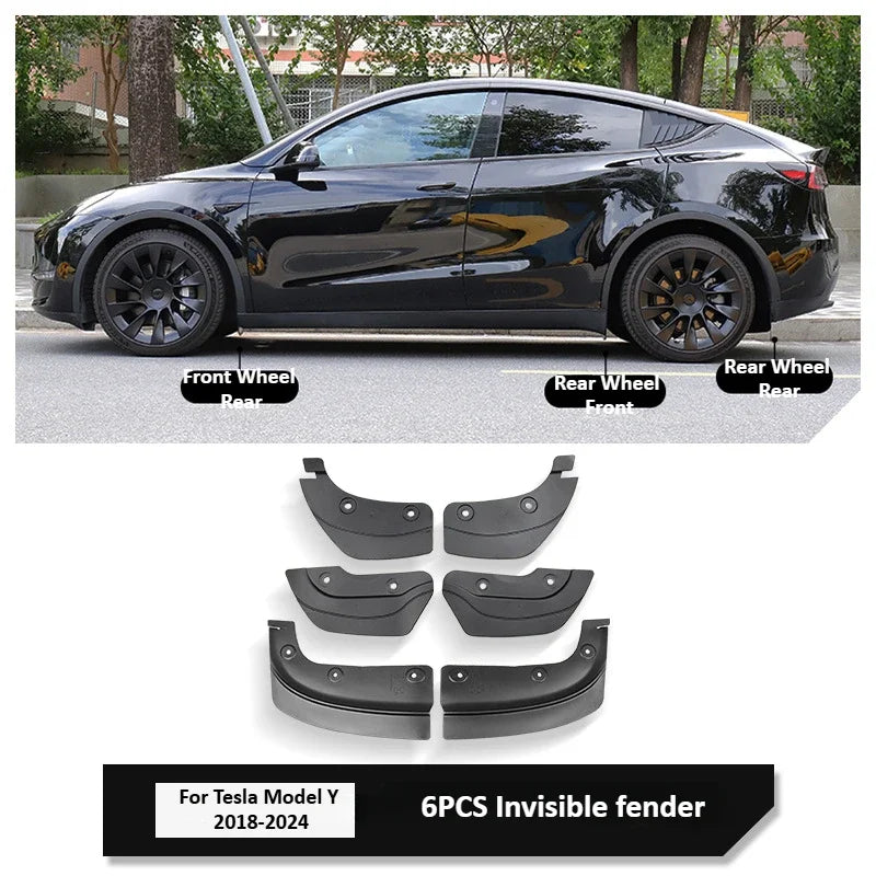 Hidden Special Mud Guard Fender for Tesla Model Y/3/3+ Highland 2025 Front and Rear Wheel Sand Shield Modification Accessories