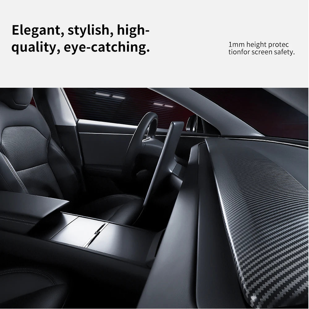 Tesla Model 3 Highland Model Y Dashboard Trim Carbon Fiber Cover Strip