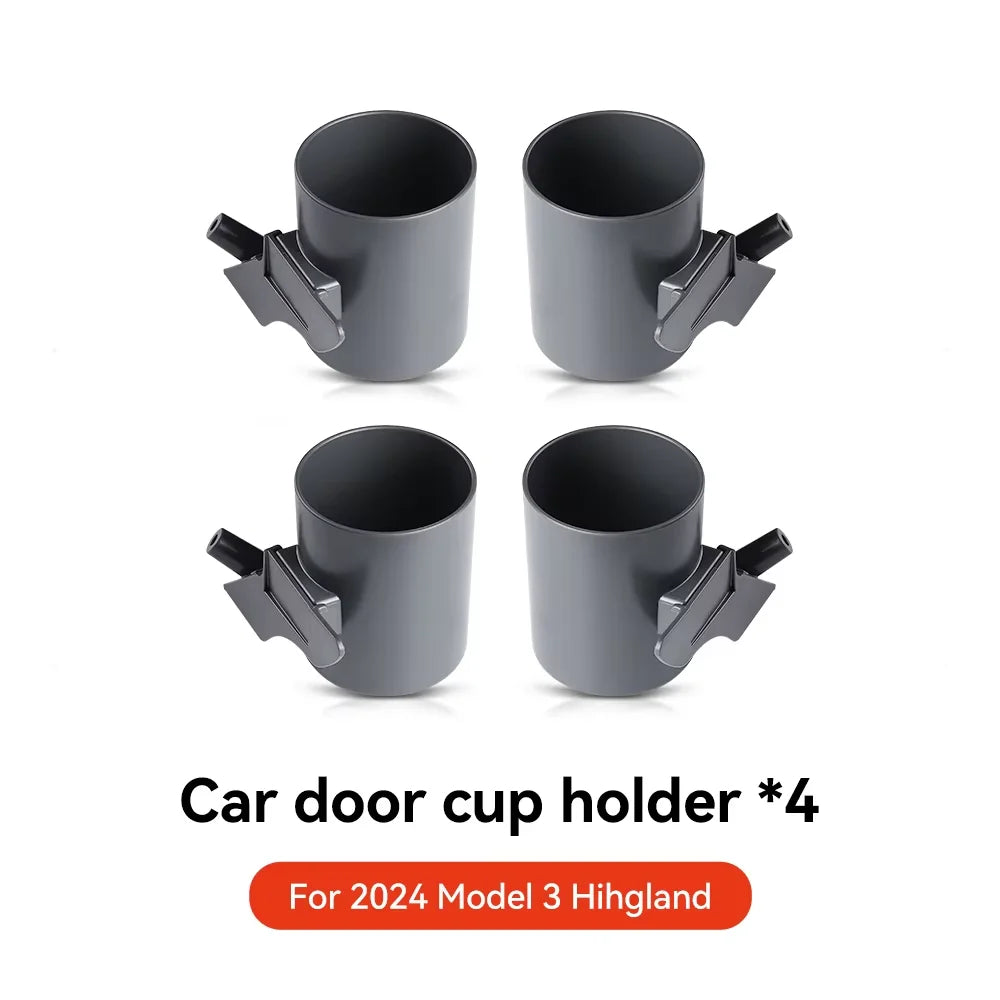 Tesla Model 3/Y Door Side Cup Holder Inserts (4-Piece Set) - TPE