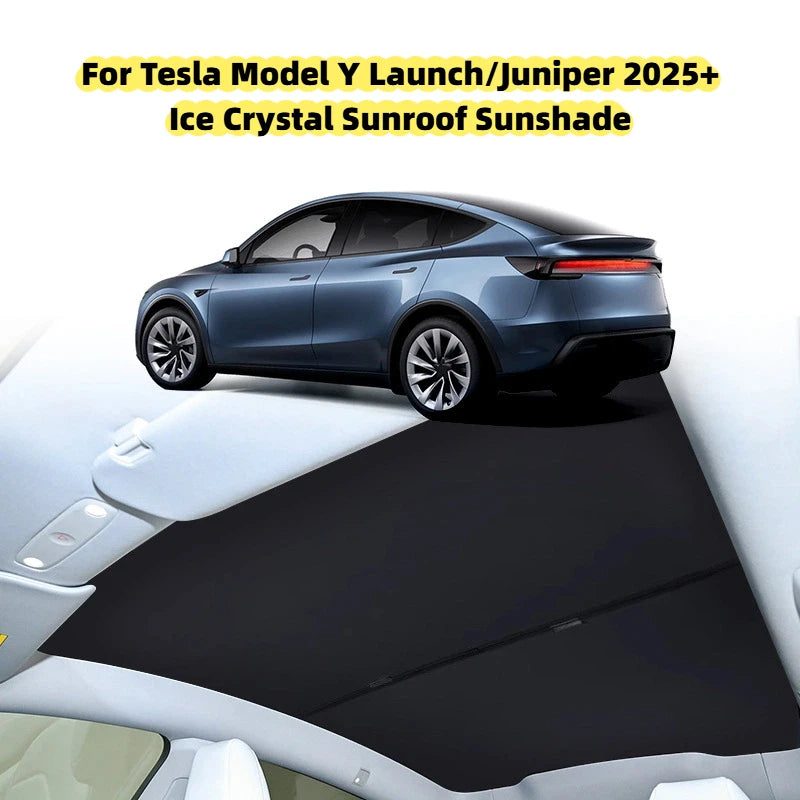 Tesla Model Y Launch/Juniper 2025 Ice Crystal Sunroof Sunshade Upgrade Interior Accessories Roof Sun Visor Sunshade Curtain