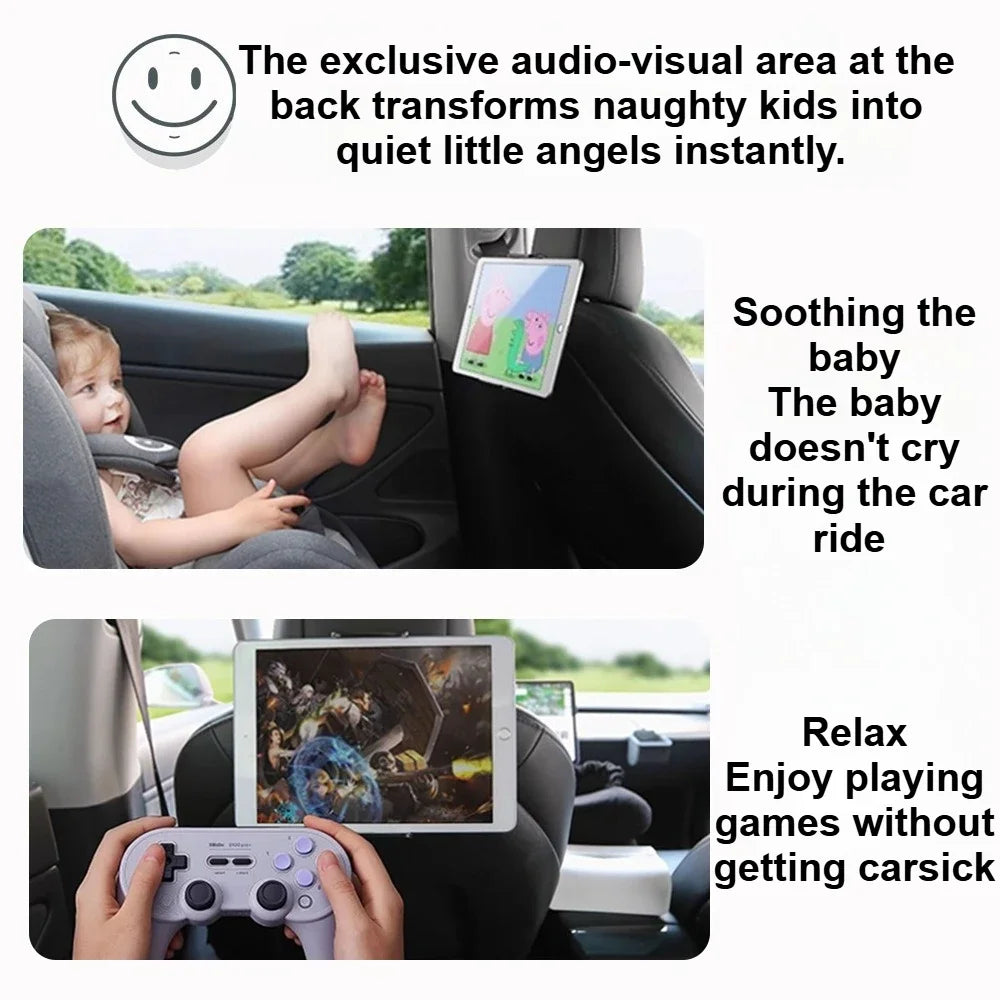 Back Seat Phone Mount Hook for Tesla Model 3 Y Juniper 2025+ Headrest Tablet Holder 360° Stand Organizer Hooks Car Accessories