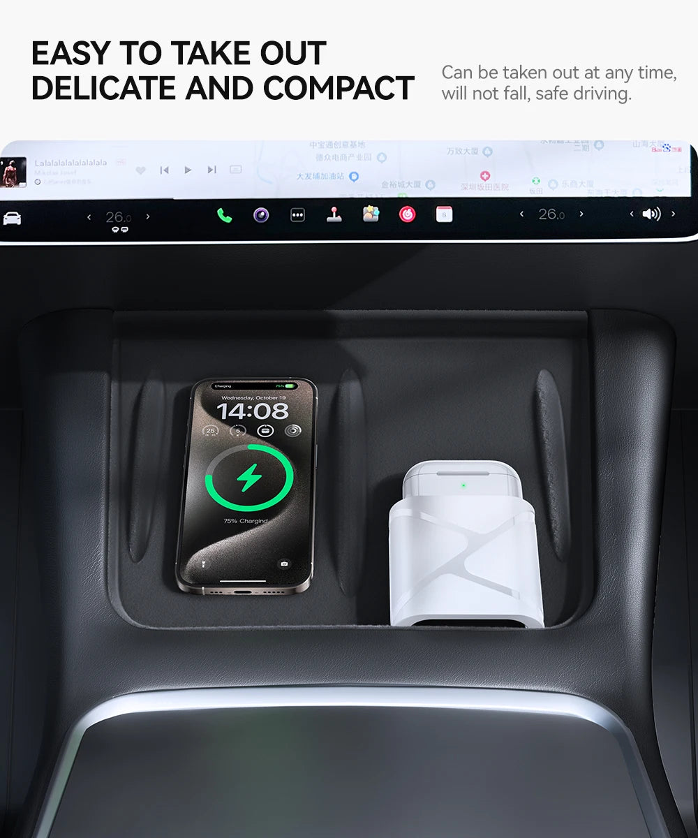 Tesla Model 3 & Y AirPods Wireless Charging Holder Limiter (2019-2026)