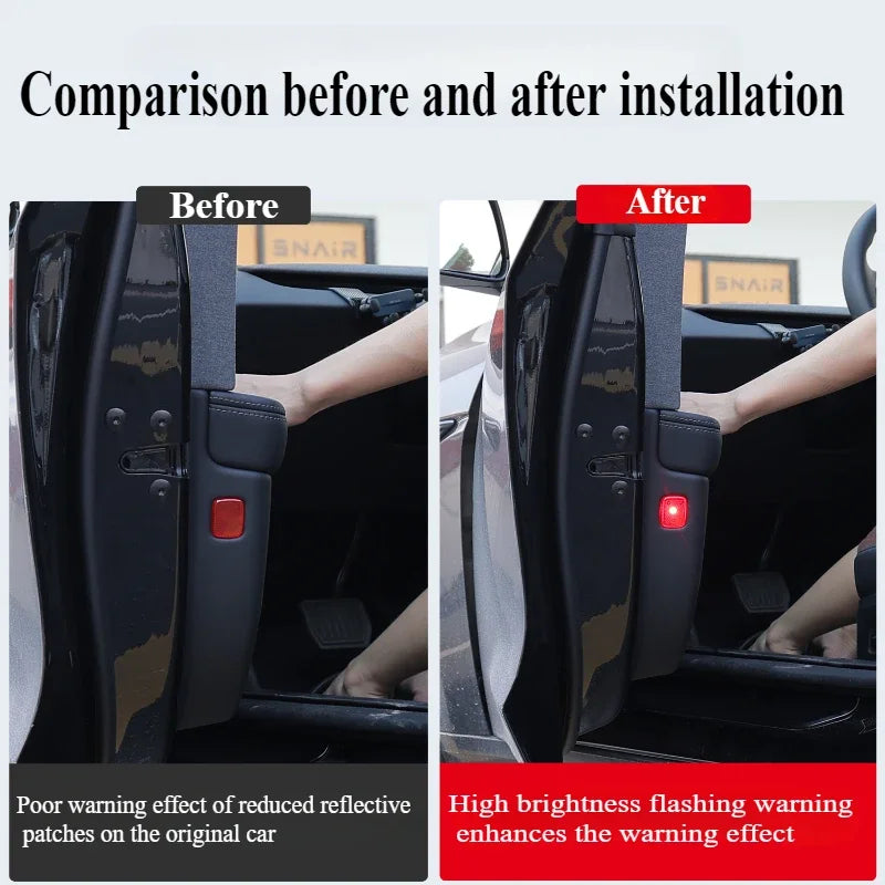 Tesla Model 3/Y/3 Highland Car Door Warning Light Auto Opening Door Anti-collision Sensor Strobe Flashing Alarm Signal Light