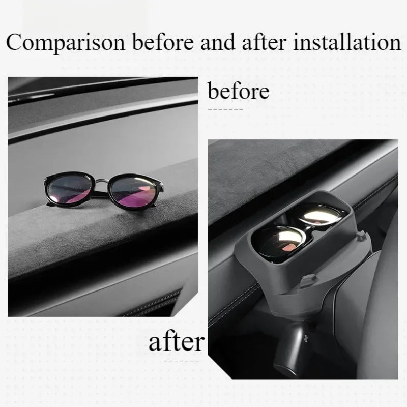 Tesla Model Y Launch 2025 Silicone Car Glasses Storage Box Car Mounted Sunglasses Organizer Storage Tray Interior Accessory
