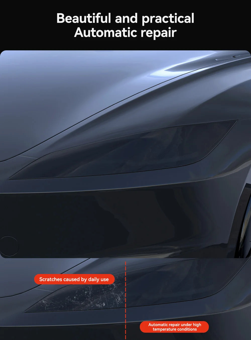 Tesla Model 3 Highland Smoked TPU Headlight Protection Film (2024+)