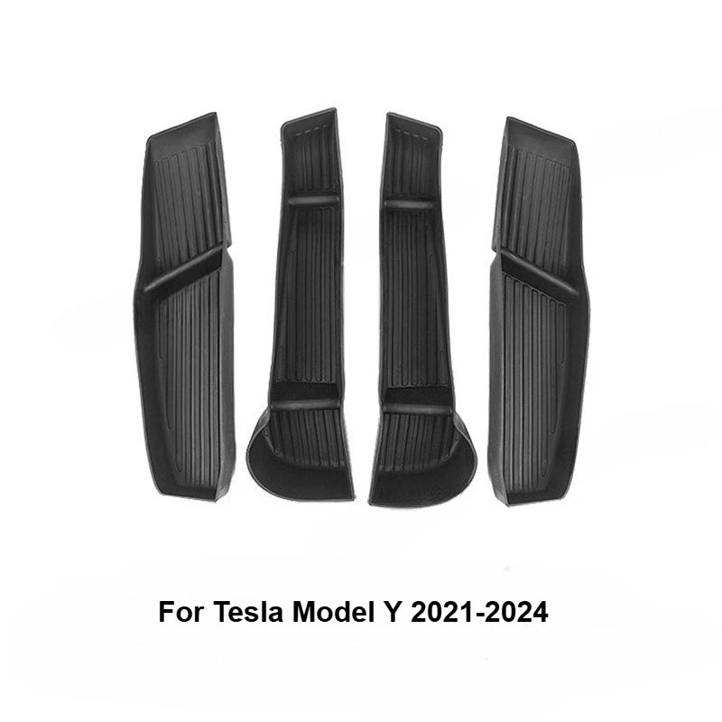 4Pcs Door Tray Organizer for Tesla Model Y Juniper Model 3 2017-2025+ Accessories Door Slot Tray Organizer Door Side Storage Box