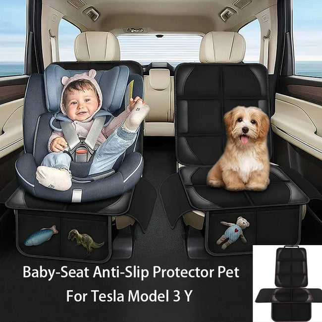 Car Seat Cover Protector for Child Kids Children for Tesla Model 3 Y Protective Pad Anti Dirt Kick Car Seat Covers Accessories Main Image
