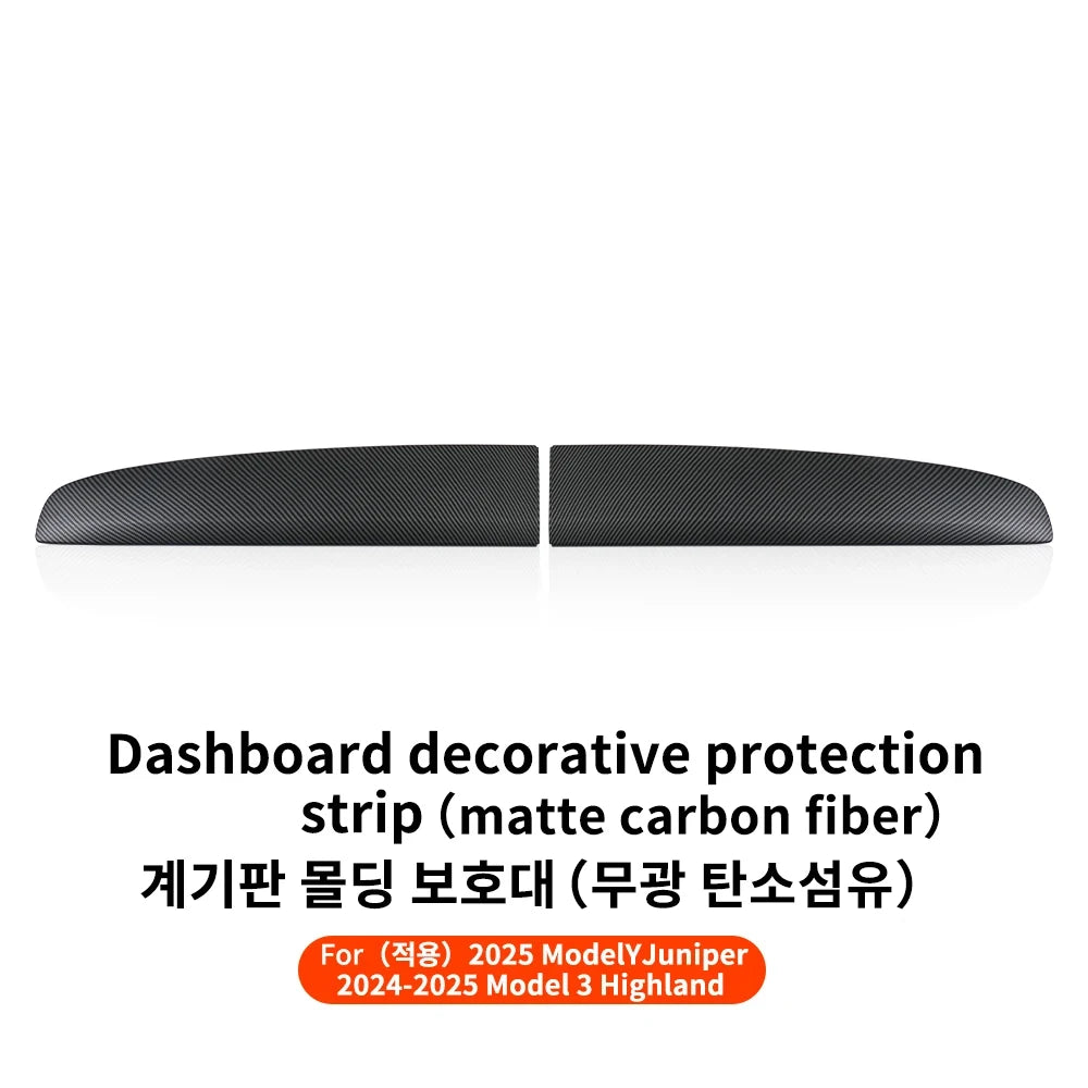 Tesla Model 3 Highland Model Y Dashboard Trim Carbon Fiber Cover Strip