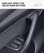 Tesla Model 3 Y Carbon Fiber Interior Door Button & Window Switch Trim